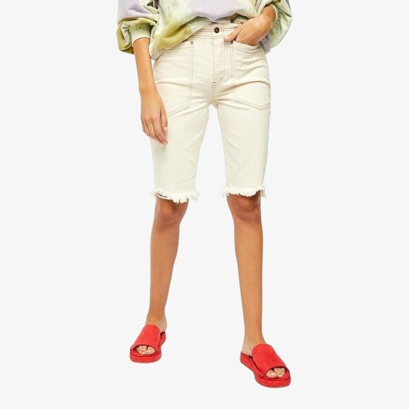 Anthropologie We The Free Women’s Shorts Coastal Casual Raw Hem Denim Size 25 - Picture 3 of 10